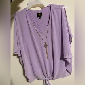 lavender blouse